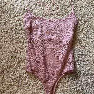 Pink Lace Bodysuit